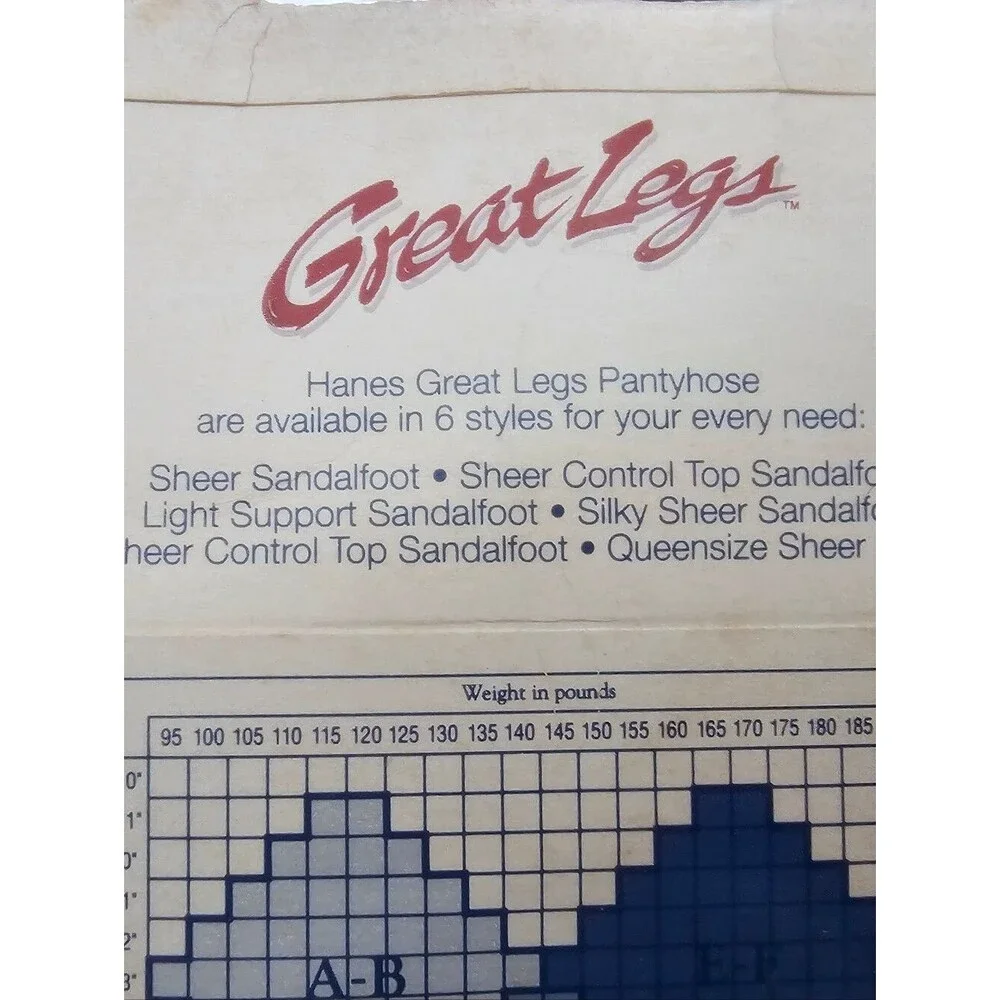 Vintage Hanes Great Legs Pantyhose EF Navy Sheer Control Top Deadstock NIB